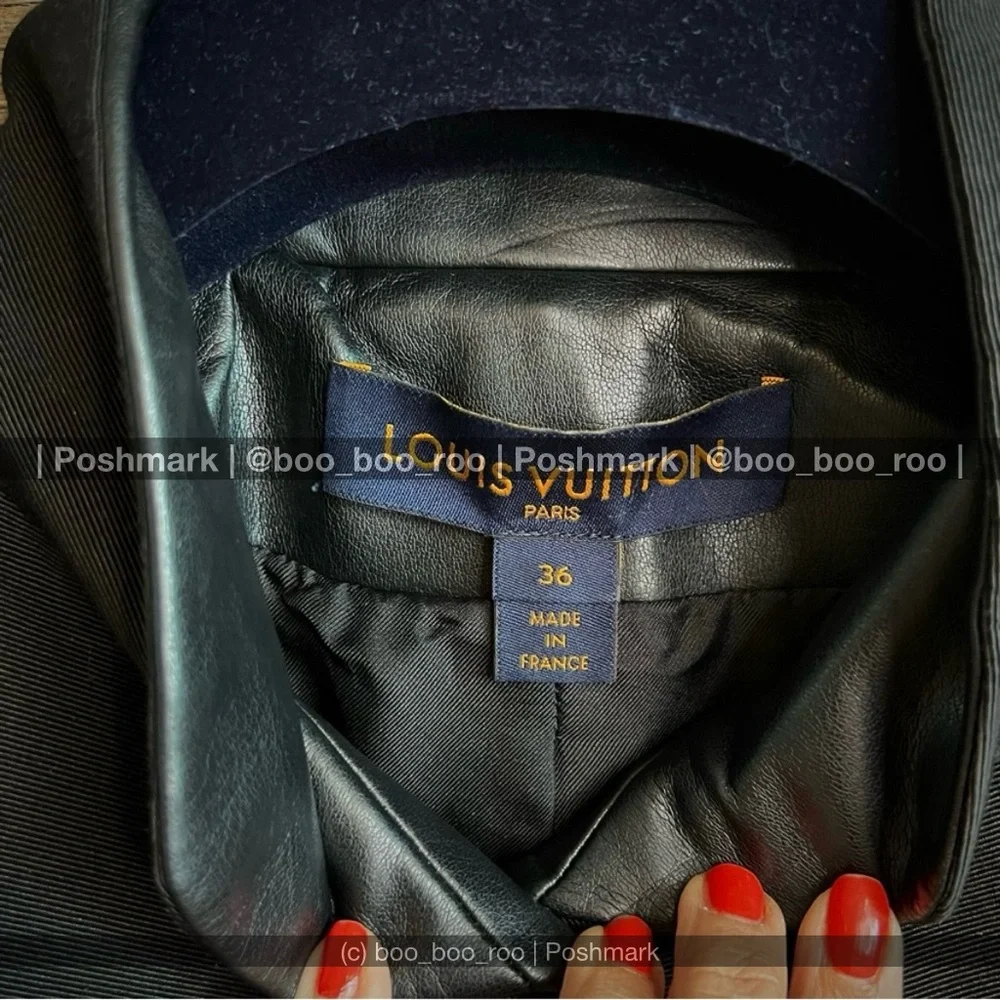 LOUIS VUITTON Ready-to-Wear Black Military Vegan Leather Jacket, 💯AUTHENTIC - Picture 6 of 16